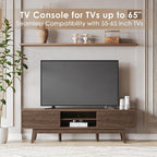 TOLEAD 59" TV Console, Mid Century Modern TV Stand - Image 4