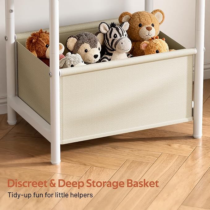 MISSLO Toddler Nightstand with Storage Basket Kids Night Stand with Large - Image 5