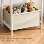 MISSLO Toddler Nightstand with Storage Basket Kids Night Stand with Large - Image 5