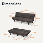 Amazon Basics Futon Sofa Bed, Convertible Memory Foam Sofa Couch - Image 2