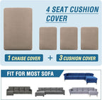 H.VERSAILTEX Sectional Couch Covers 4 Pieces Sofa Seat Cushion Covers L Shape - Image 8