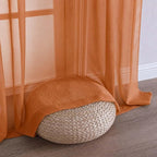 Orange Sheer Curtains 84 Inches Long 2 Panels Set, Light Filtering Sheer - Image 6