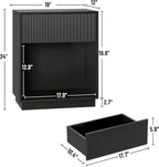 Fluted Nightstands Set of 2, Modern Bedside Table - Image 2