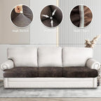 ANARACHON Leather Look Couch Cushion Covers Sofa Seat Slipcovers Sets Couches - Image 6