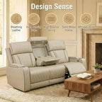 Power Recliner Sofa Set with LED Lights, Includes 2 Manual Recliner 1 Seat and - Image 4
