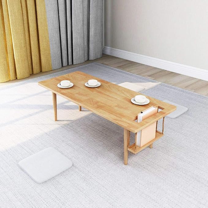 WoodShine Mid Century Modern Mini-Swing Wooden Coffee/Tea Table, Japanese Low - Image 7