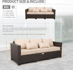 Rattan Star Outdoor Furniture Couch 3 Seater Sofa Outdoor Brown Wicker Sofa - Image 2