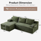 96" Cloud Sectional Couch with L-Shape Chaise, Modular Comfy Sofa Chaise Longue - Image 2