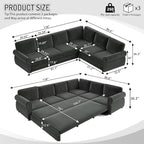 118" L-Shaped Sleeper Couch Bed - Image 2