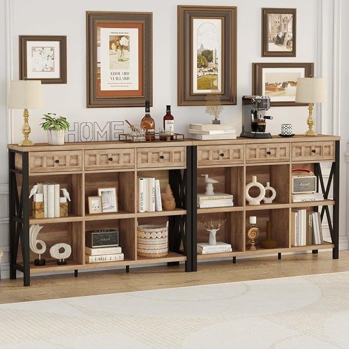 FATORRI Rustic 6 Cube Storage Organizer Bookshelf - Image 7