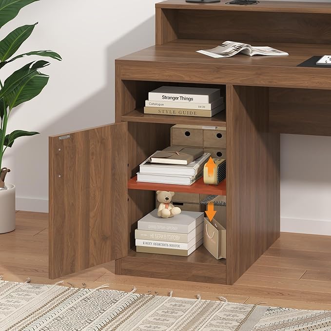 YOMILUVE Computer Desk with 3 Drawers & Storage Shelves, 65 Inch Home Office - Image 6