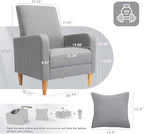 COLAMY Mid-Century Modern Upholstered Accent Chair - Image 2