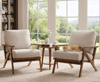 HNY Set of 2 Mid Century Accent Chair, Faux Leather Upholstered Armchair by HNY