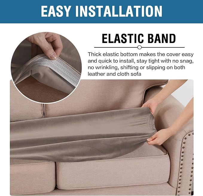 H.VERSAILTEX Velvet Stretch Individual Couch Cushion Cover Plush Slipcover - Image 4