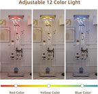 Glass Display Cabinet with LED Light and Lock, 4-Shelf Curio Cabinets with 5mm - Image 4