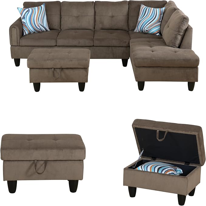 97.5" L Shaped Couch Set, Modular Sectional Couches - Image 4