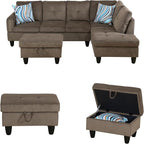 97.5" L Shaped Couch Set, Modular Sectional Couches - Image 4