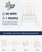 KINGYES Oversized Outdoor Rocking Chair Set of 6, All-Weather Patio Rocking - Image 6