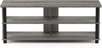 Furinno Sully 3-Tier Stand for TV Up to 48 Inch, French Oak Grey/Black - Image 4
