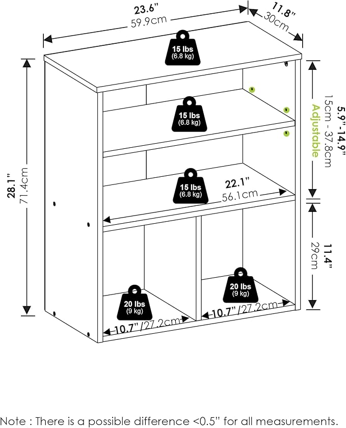 Furinno PASIR Book Shelf, 3-Tier Display Bookshelf - Image 3