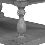Merax Vintage Coffee Table Featuring Artistic Vase Column Legs and Luxurious - Image 7