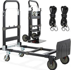 3-in-1 Folding Hand Trucks, 600Lbs Convertible Hand Truck Dolly, Heavy Duty by COOCHEER