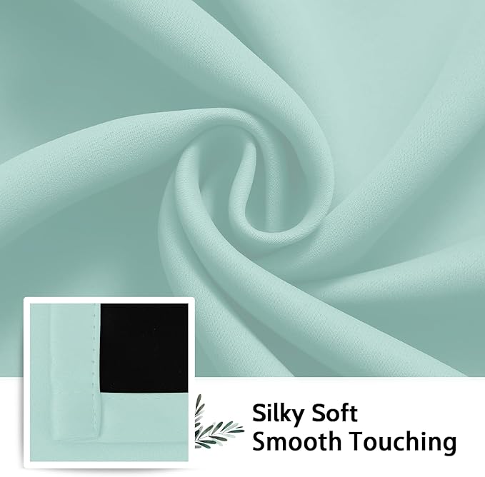 SimpleHome Aqua 100% Blackout Curtains Room Darkening Living Room 84 Inch | - Image 7