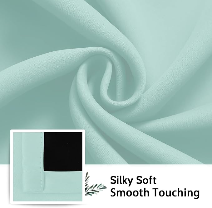 SimpleHome Aqua 100% Blackout Curtains Room Darkening Living Room 63 Inch | - Image 7