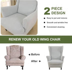 HAOYONG Jacquard Wingback Chair Cover Thickening Armchair Covers 2 Pieces - Image 6