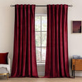 MIULEE Velvet Curtains 52x90 inches 2 Panels Burgundy Red Blackout Curtains | by MIULEE