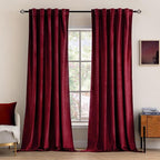 MIULEE Velvet Curtains 52x90 inches 2 Panels Burgundy Red Blackout Curtains | by MIULEE