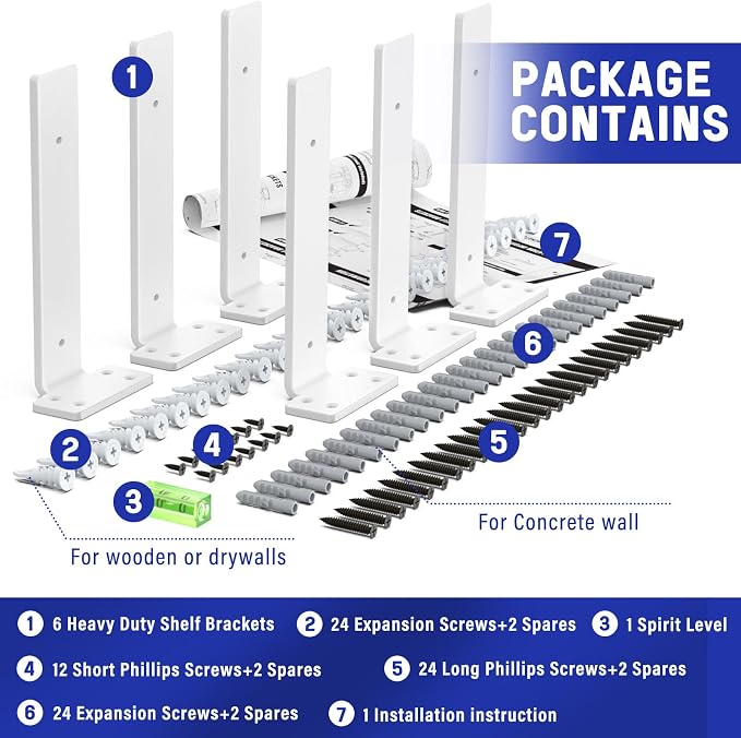 Goovilla Shelf Bracket, Heavy Duty Floating Shelf Brackets 10 inch Long - Image 7