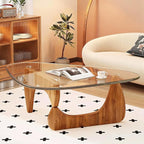Living Room Coffee Table, 35.8" Mid Century Modern Triangle Coffee Table by PRITIY