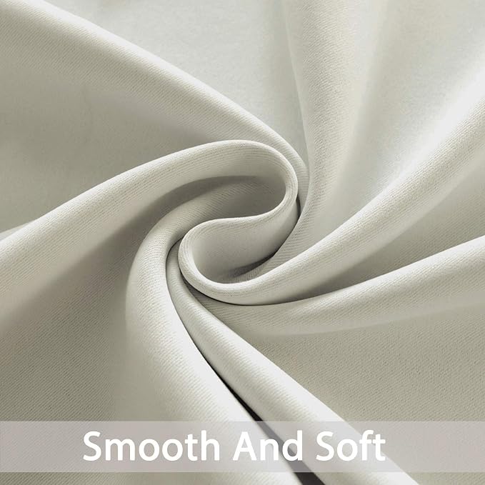 Yakamok Light Beige Room Darkening Curtains 84 inch Sliding Door Drapes | 1 - Image 5