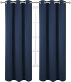 Navy Blue Blackout Curtains 34 x 84 Inch Length/Set of 2 Curtain Panels/Thermal - Image 2