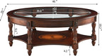 LEEMTORIG Oval Coffee Table for Living Room, Cherry Solid Wood - Image 2