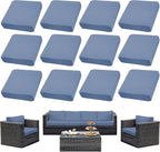 12PCS Patio Cushion Covers, Patio Furniture Couch Seat Slipcovers | Washable by SUKAIKEQA