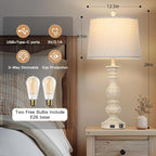 Cinkeda 28" Farmhouse Table Lamps Set of 2 - Image 3