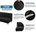 H.VERSAILTEX Velvet Futon Cover Armless Sofa Covers Sofa Bed Covers Stretch - Image 2
