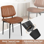 REONEY Dining Chairs Set of 4, Mid-Century Modern Upholstered PU Leather Chairs - Image 5
