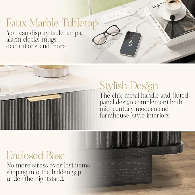 Fluted Nightstand Set of 2 - Image 6