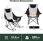 SUNNYFEEL Oversized Rocking Camping Chair 2 Pack, Fully Padded Patio Chair - Image 3