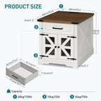 RALGEND White Farmhouse End Table - Image 2