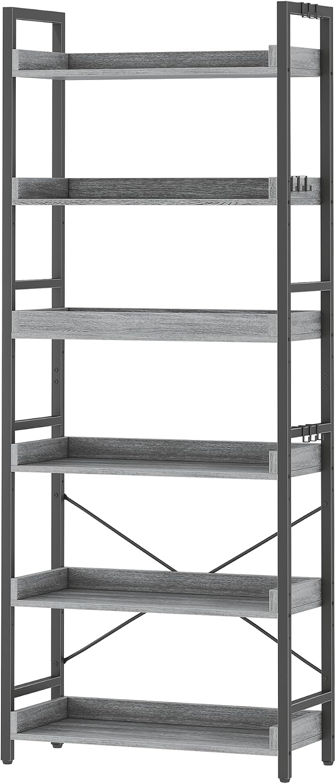 HCHQHS 6 Tier Bookshelf, Adjustable Industrial Bookcase, Vertical Tall Book by HCHQHS