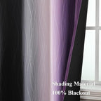 Black and Purple Ombre Blackout Curtains 54 Inch Length | Room Darkening - Image 5