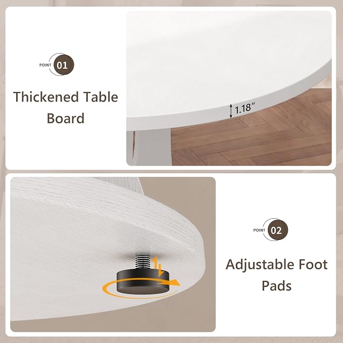 Einhomn 47.2-inch Round Dining Table, Kitchen Table - Image 6