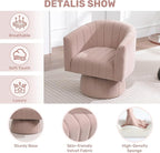 Swivel Accent Barrel Chair, Cute Comfy Small Round 360° Arm Chair. Velvet Sofa - Image 3