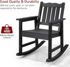 Stoog Low Back Patio Rocking Chair – Heavy Duty 400 lbs Capacity Outdoor Rocker - Image 4