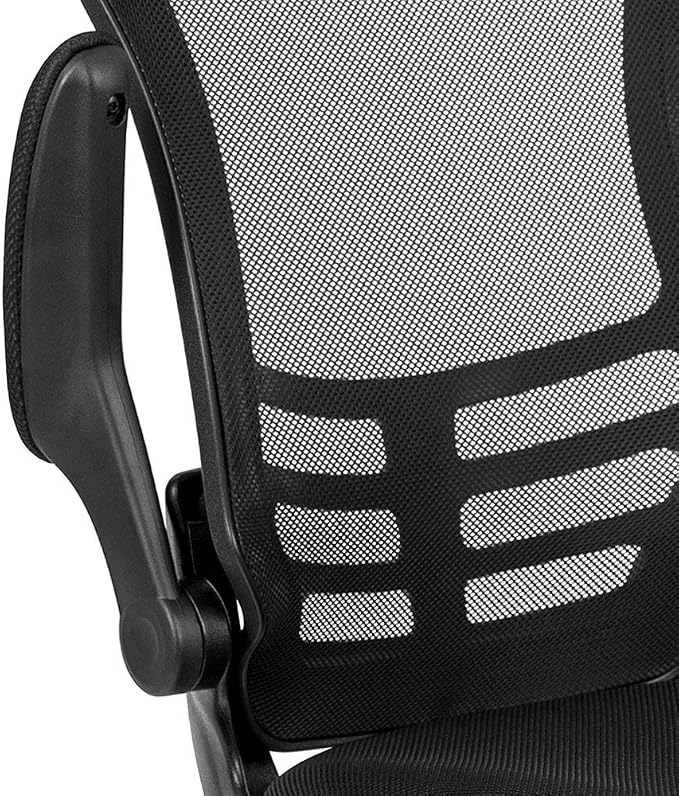 Flash Furniture Kelista Black Mesh Sled Base Side Reception Chair - Image 9