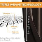 Grommet Blackout Curtains for Bedroom 70 x 63 Inches Brown 2 Panels | Thermal - Image 3